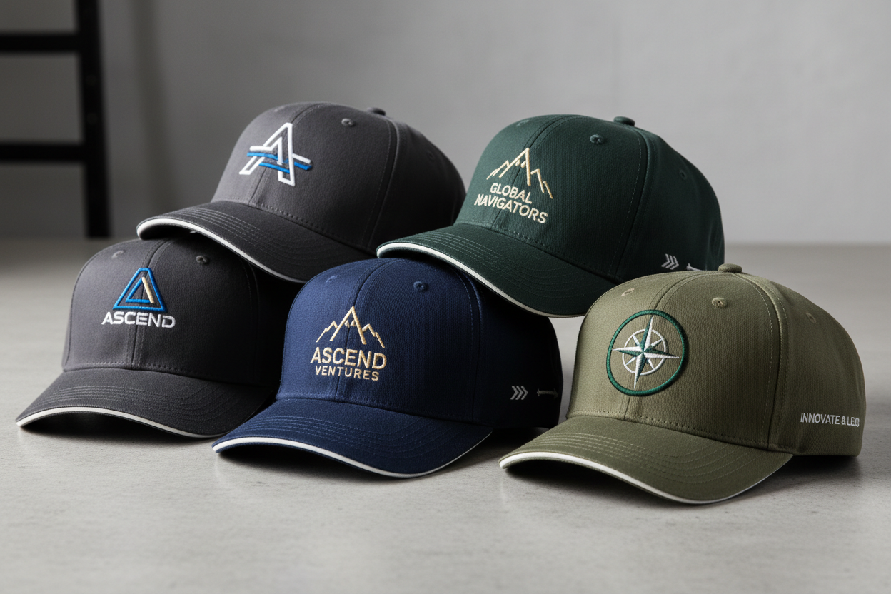 Custom embroidered supervek corporate caps with company branding