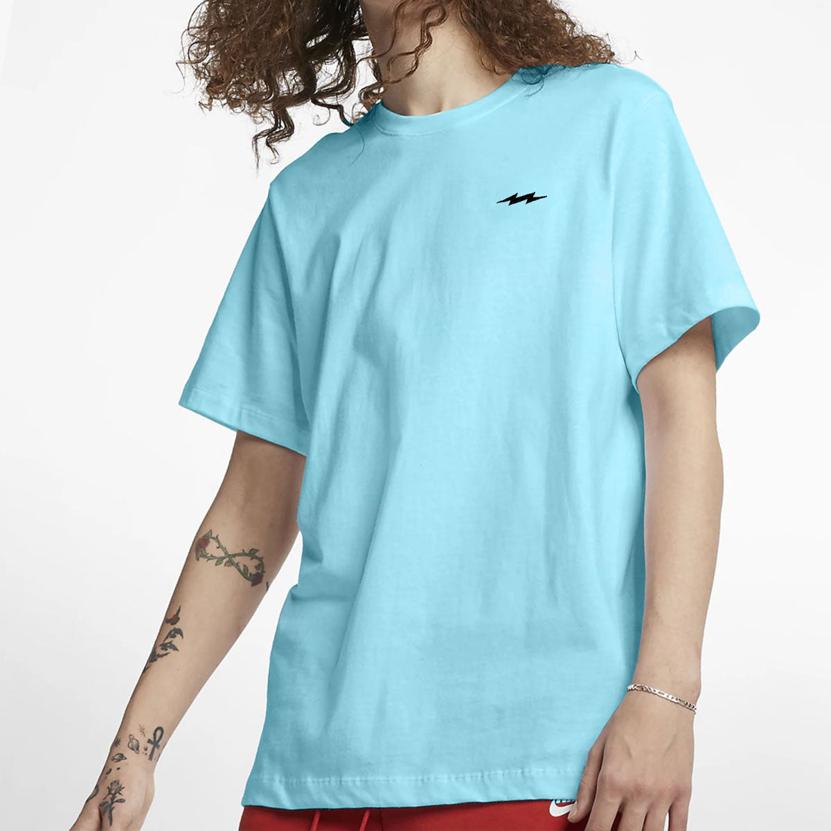 Buy Relaxed Fit Blue Thunder organic T-Shirt Tee India #color_Tiffany blue