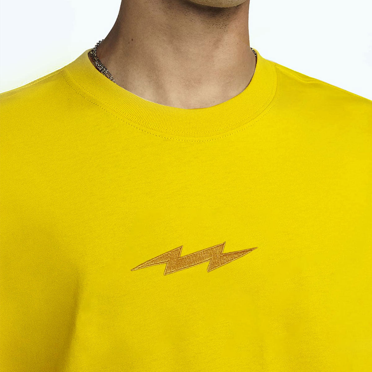 buy oversize yellow French terry Thunder organic T-Shirt Tee online India #color_yellow