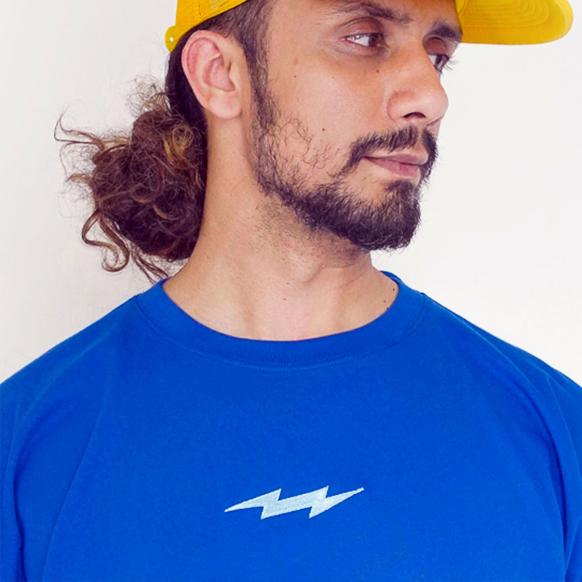 shop oversize French terry Thunder organic T-Shirt Tees blue online India #color_blue