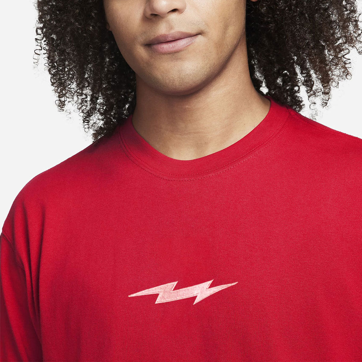 shop oversize red French terry Thunder organic T-Shirt Tees online India #color_red