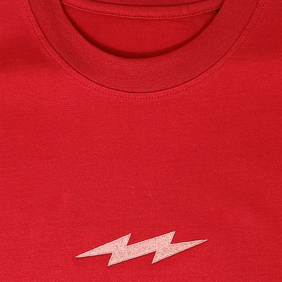 shop oversize red French terry Thunder organic T-Shirt Tees online India #color_red