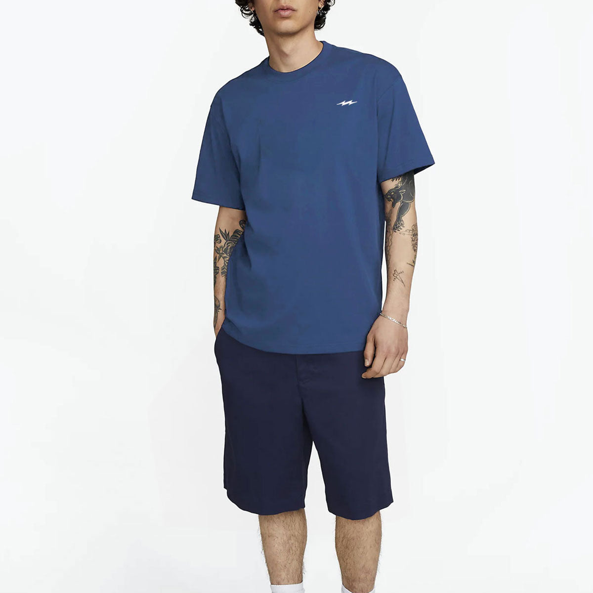 Buy Relaxed Fit Blue Thunder organic T-Shirt Tees India #color_Navy Blue