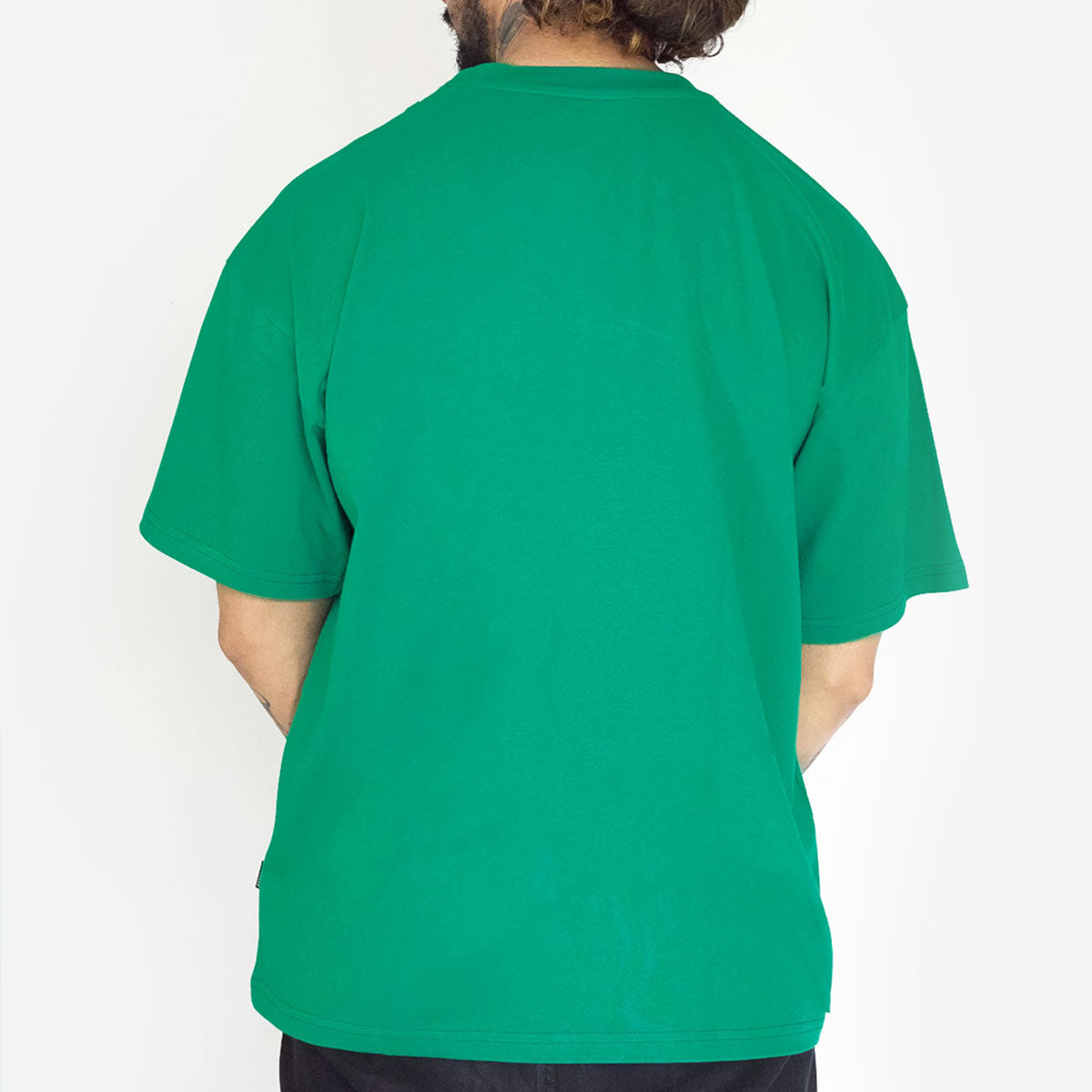 shop oversize green French terry Thunder organic T-Shirt Tee online India #color_green