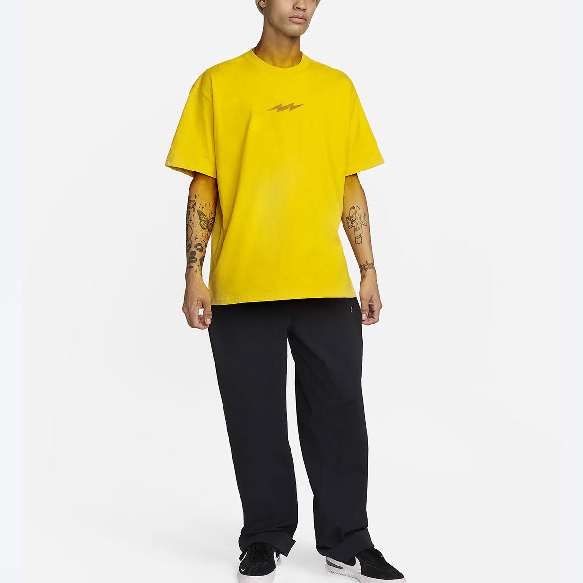 buy oversize yellow French terry Thunder organic T-Shirt Tee online India #color_yellow