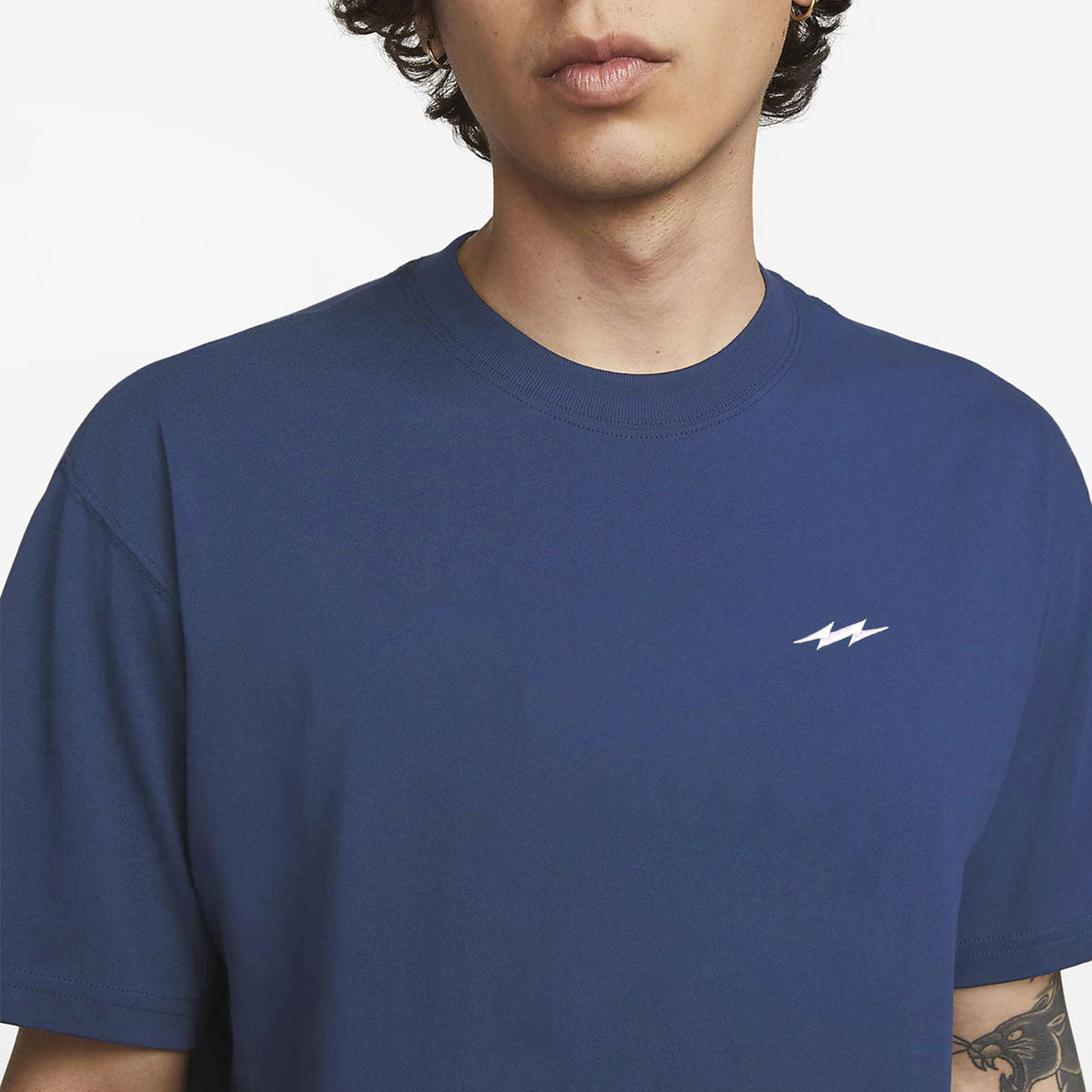 Buy Relaxed Fit Blue Thunder organic T-Shirt Tee India #color_Navy Blue