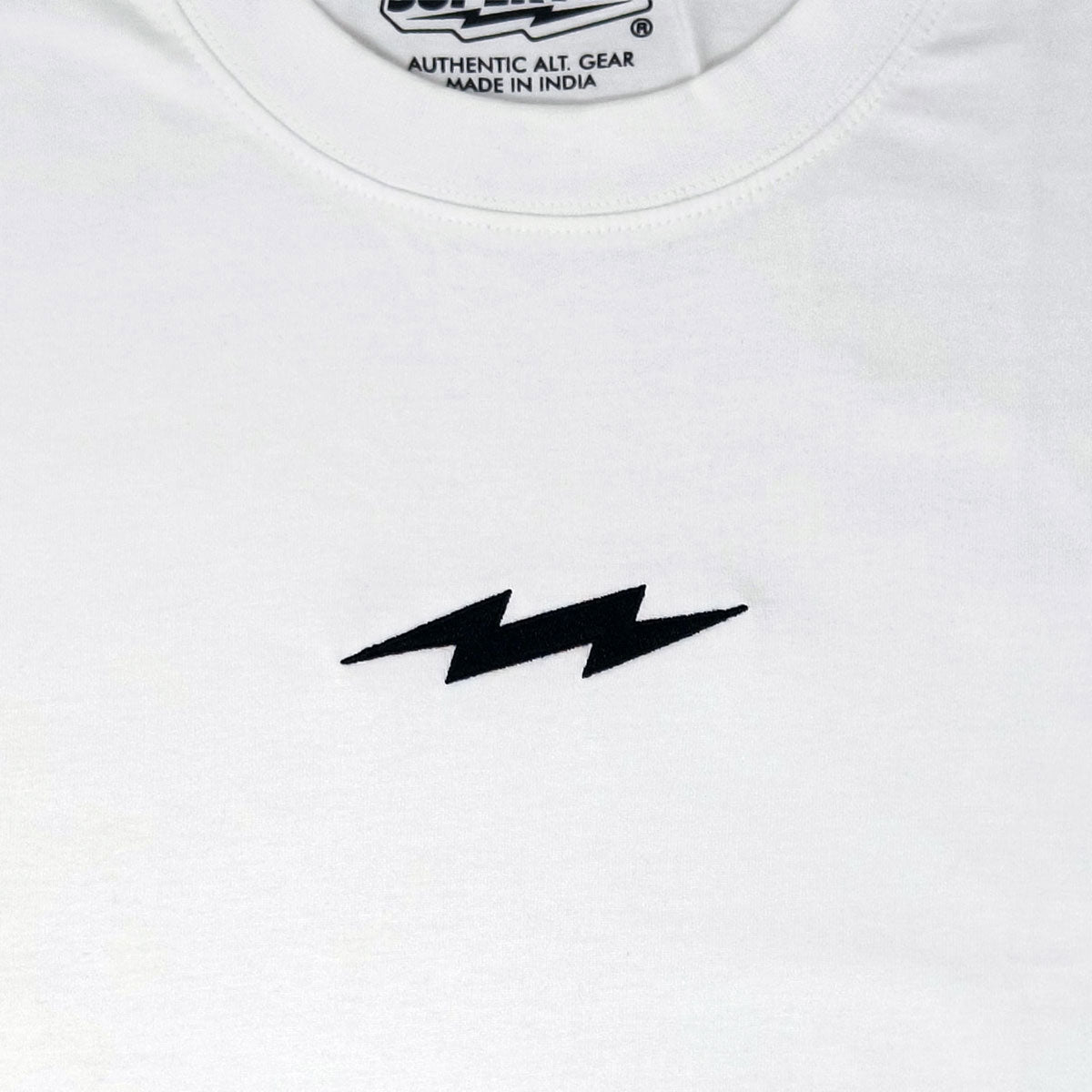 buy oversize white French terry Thunder organic T-Shirts Tee online India #color_white