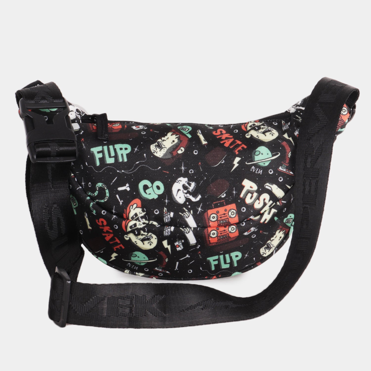 Supervek Crossbody Slinger - Skatelife - Urban Functional Fanny Hip Bag for Everyday Essentials - Back