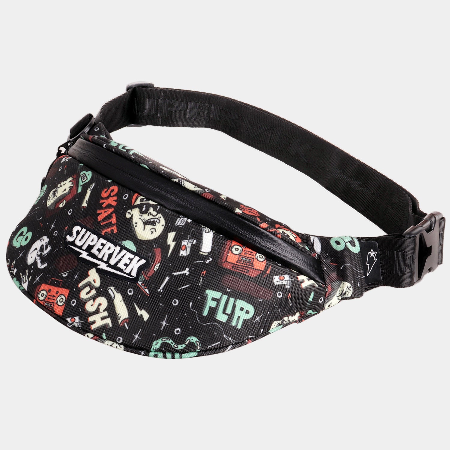 Supervek Crossbody Slinger - Skatelife - Urban Functional Fanny Hip Bag for Everyday Essentials - Product shot