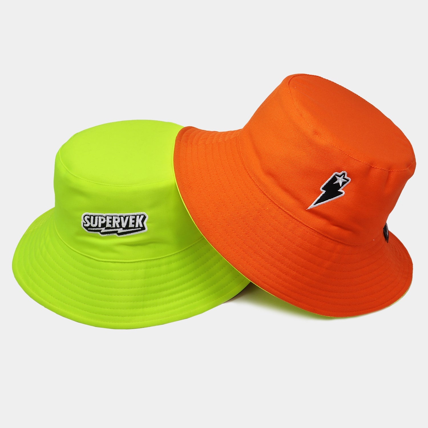 Classic Reversible Bucket Hat - Supervek India, Neon Green - Orange , ca-bu-clsc-ngor #color_Neon Green - Orange