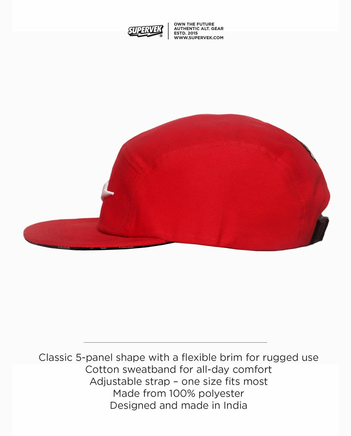 OG Thunder 5-Panel Red – Supervek 5-panel cap, view 4