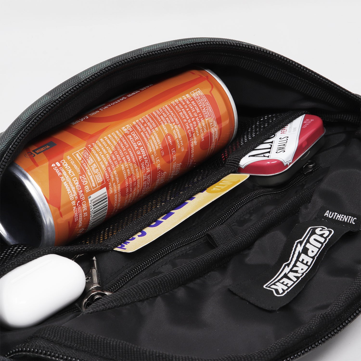 Supervek Crossbody Slinger - Veker - Urban Functional Fanny Hip Bag for Everyday Essentials - Inside Comparments
