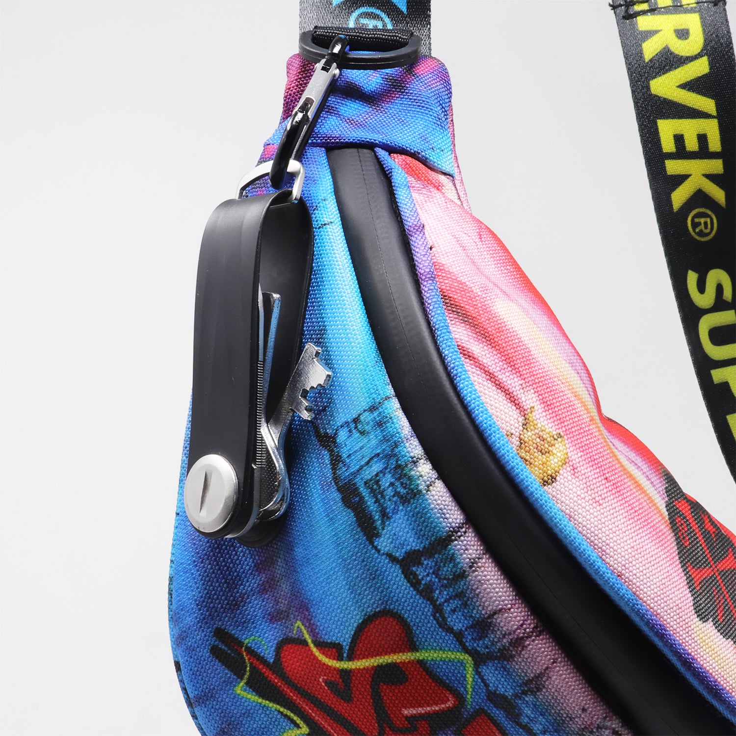 Supervek Crossbody Slinger - Graffiti - Urban Functional Fanny Hip Bag for Everyday Essentials - Lifestyle