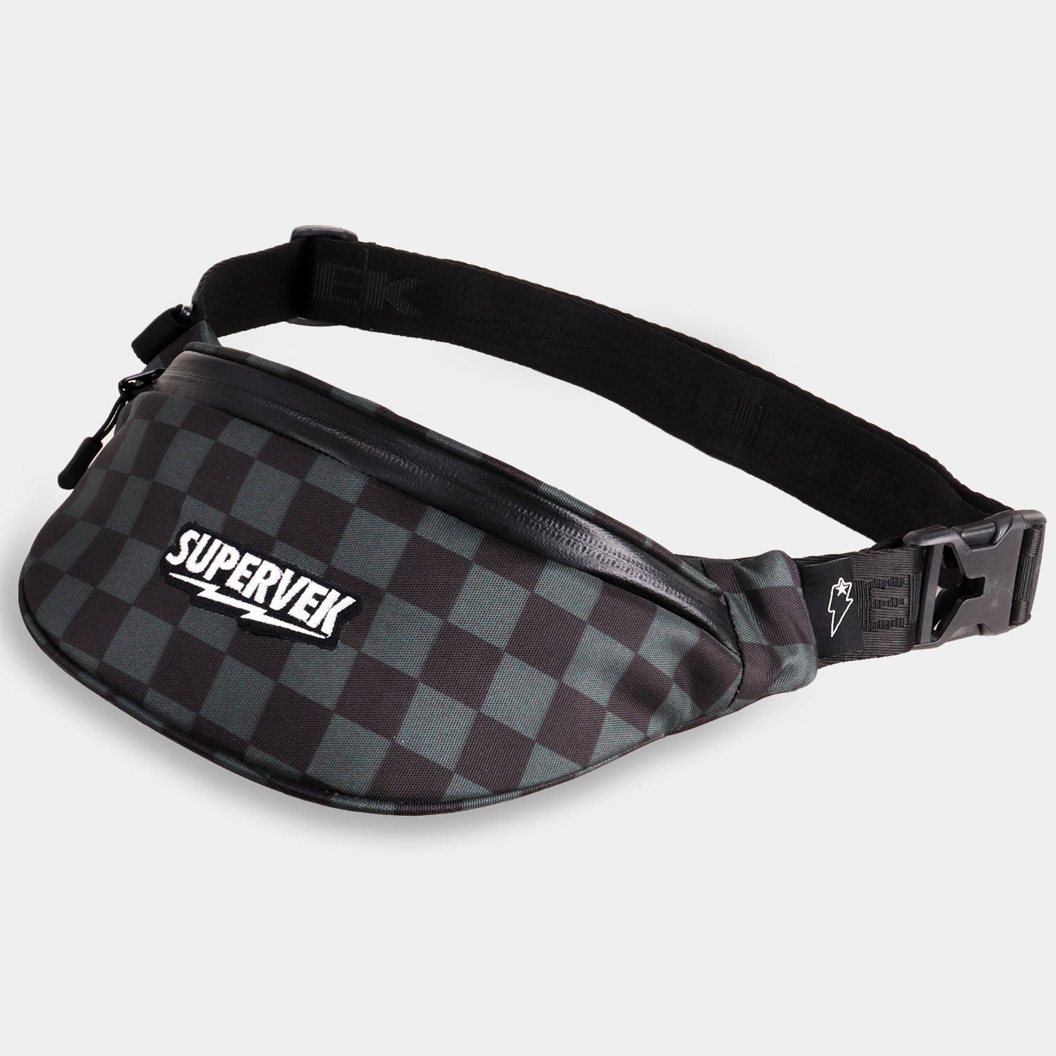 Supervek Crossbody Slinger - Check Noise - Urban Functional Fanny Hip Bag for Everyday Essentials - Product Shot
