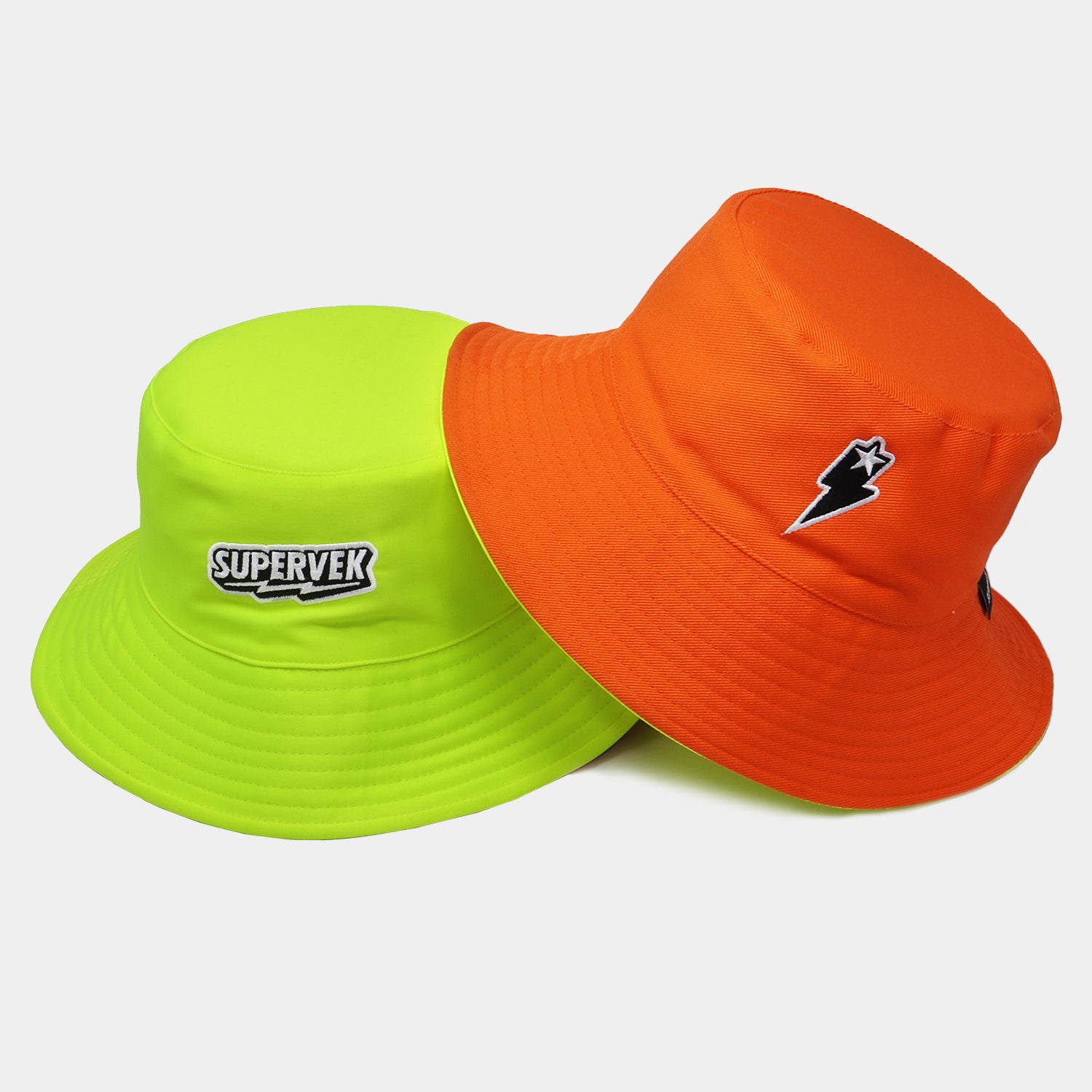 Classic Reversible Bucket Hat - Supervek India, Neon Green - Orange , ca-bu-clsc-ngor #color_Neon Green - Orange