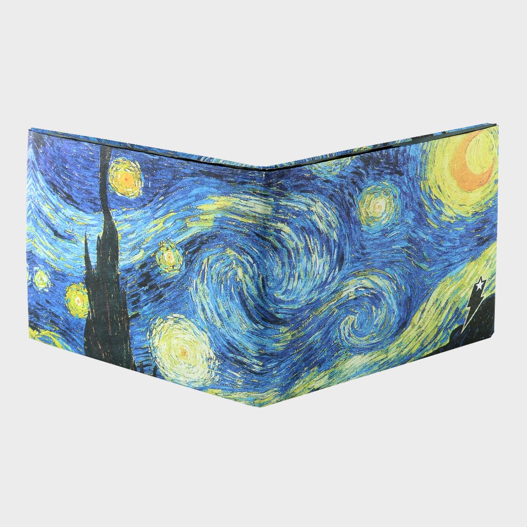 Supervek Tyvek Wallet - Van Gogh Starry Night - Minimalist Card Holder for Men Women - Vegan Recyclable - Design