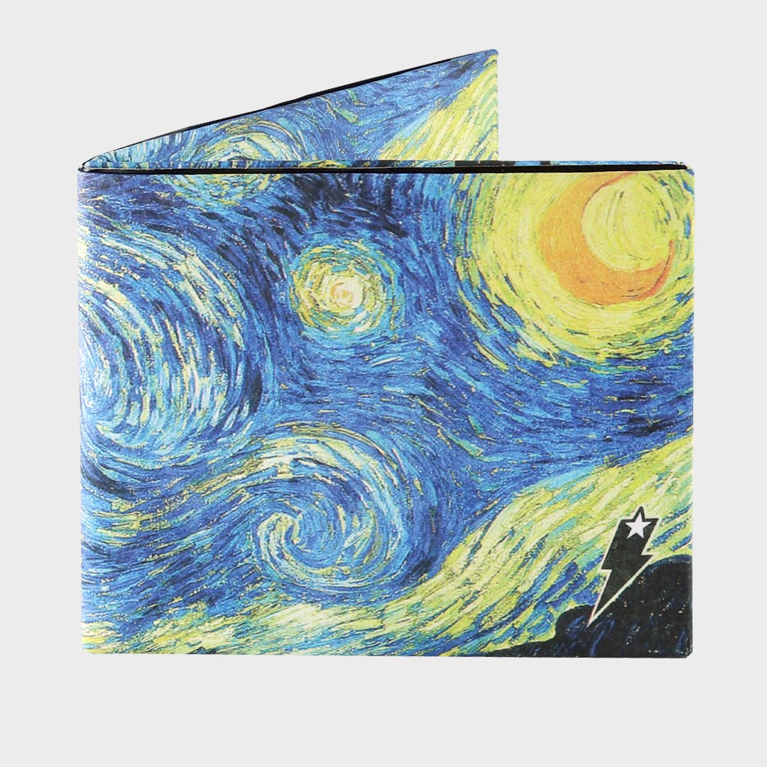 Supervek Tyvek Wallet - Van Gogh Starry Night - Minimalist Card Holder for Men Women - Vegan Recyclable