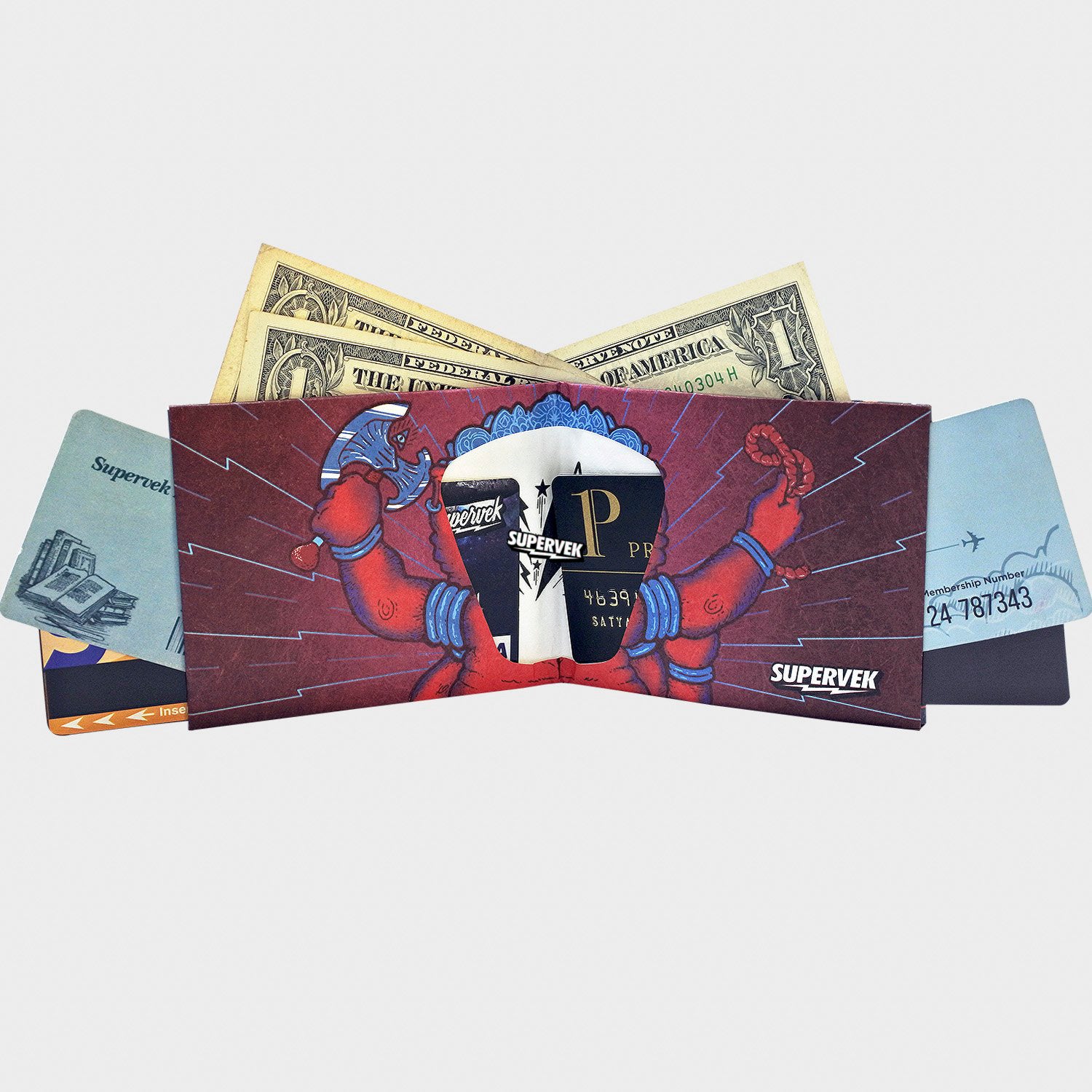 Supervek Tyvek Wallet - Avighna - Minimalist Card Holder for Men Women - Vegan Recyclable - Design Specification