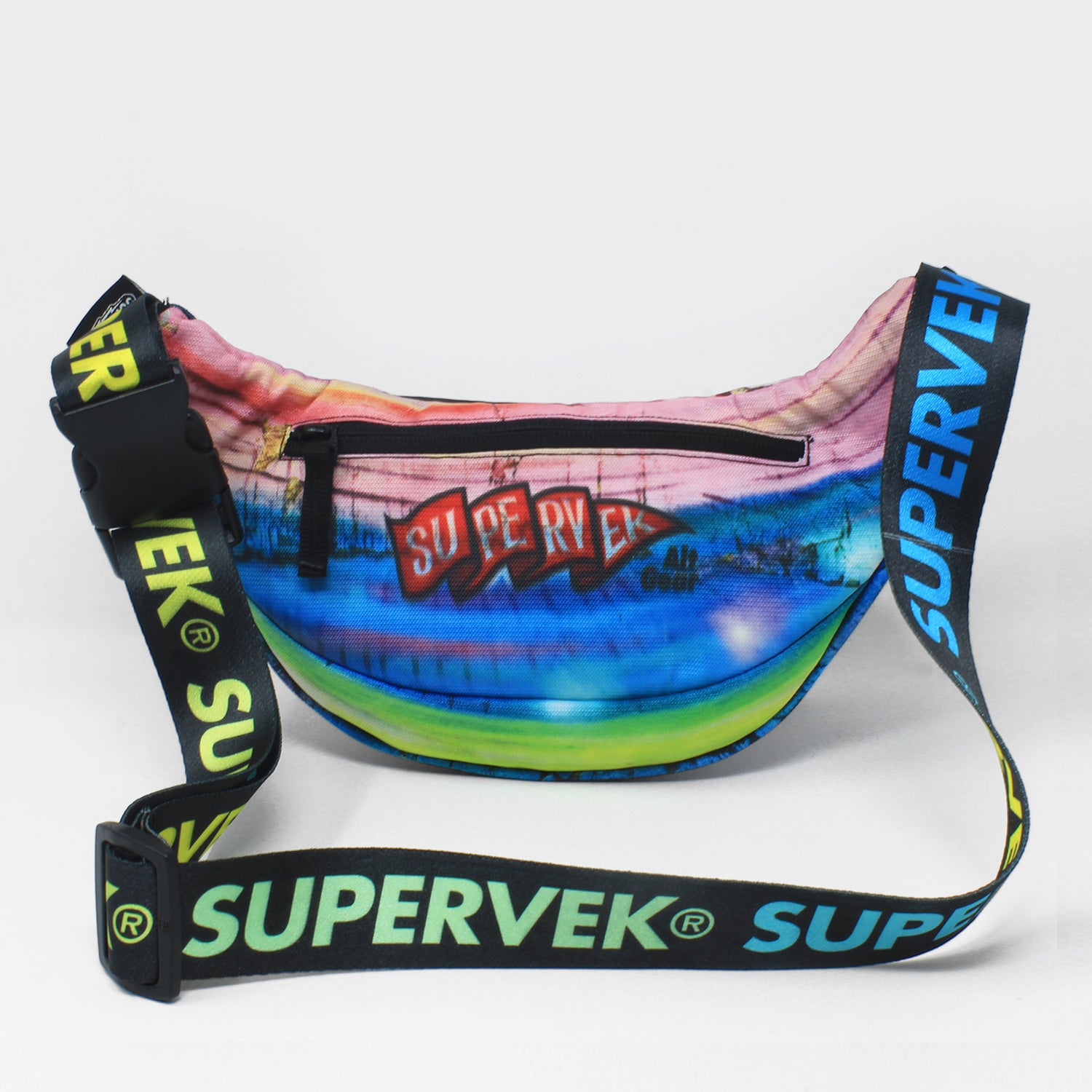 Supervek Crossbody Slinger - Graffiti - Urban Functional Fanny Hip Bag for Everyday Essentials - Back
