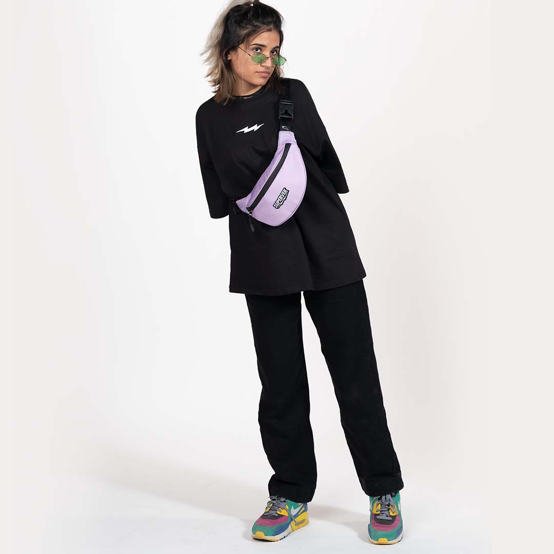 Supervek Crossbody Slinger - Lilac - Urban Functional Fanny Hip Bag for Everyday Essentials - Lifestyle Shot