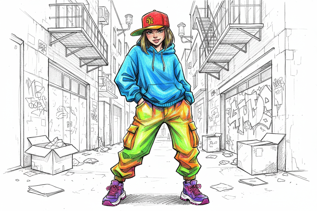 Classic snapback cap styled with streetwear outfit