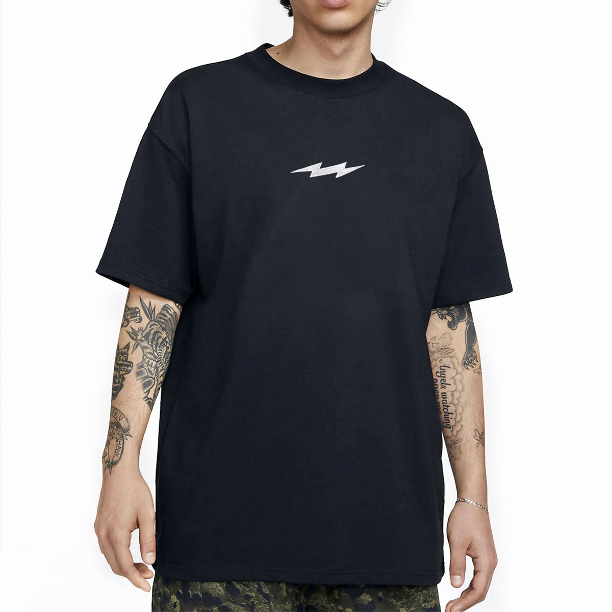 shop oversize French terry Thunder organic T-Shirt Tee online India #color_Black