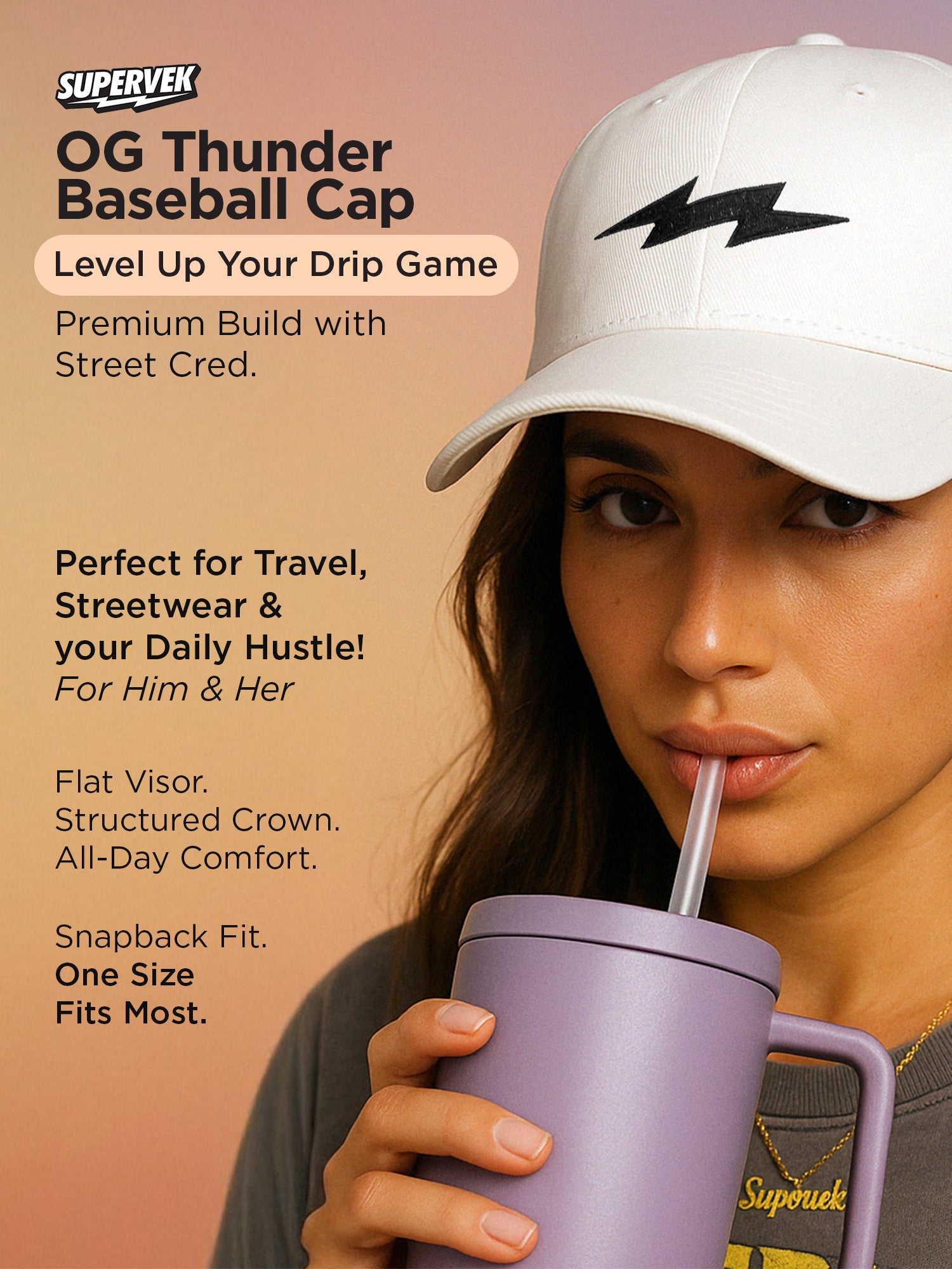 OG Thunder Baseball Cap White