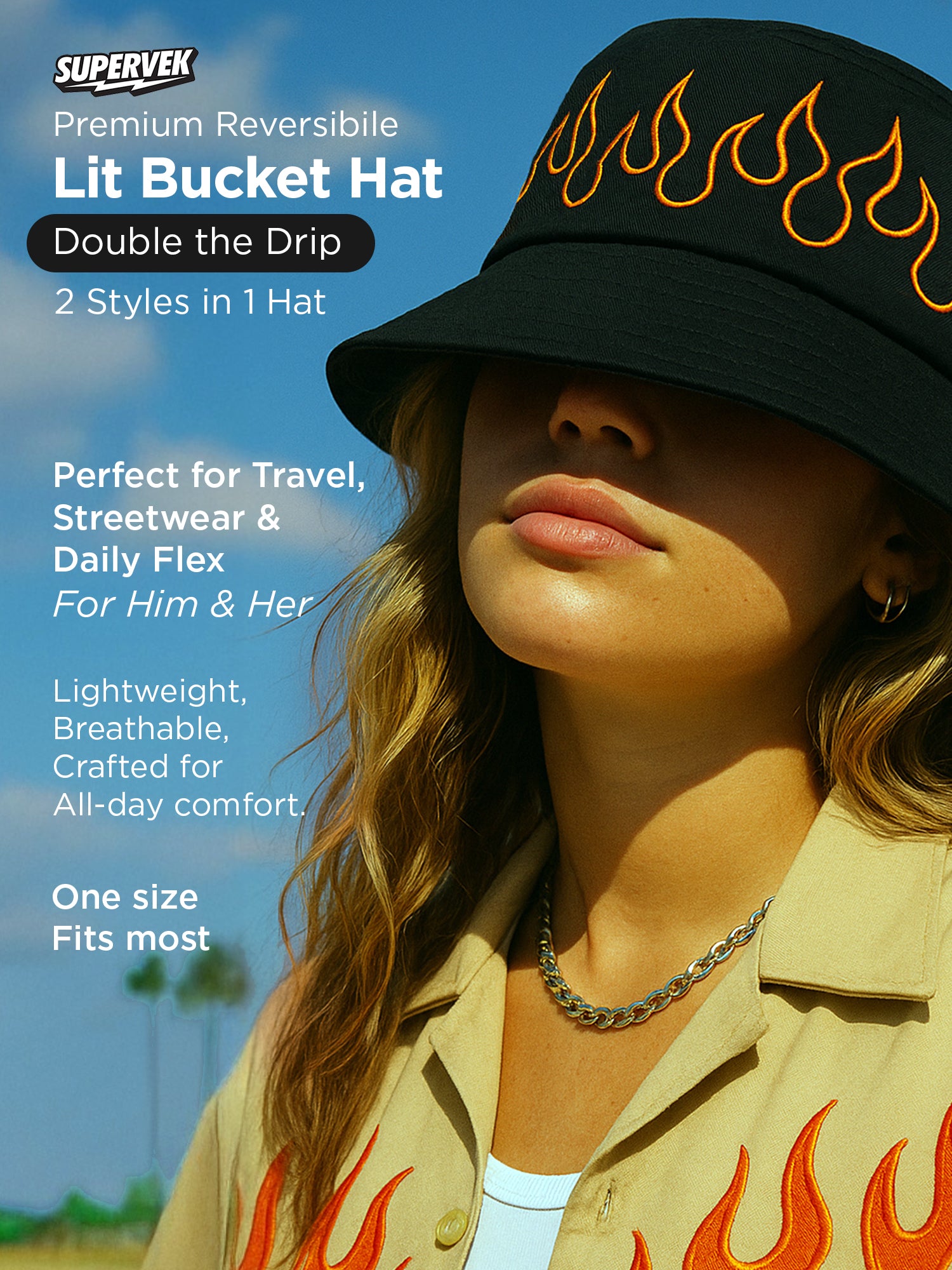 帽子 CDL Pile Bucket Hat Buy Lit Bucket Hat by Supervek | Reversible | Unisex | Flame Print
