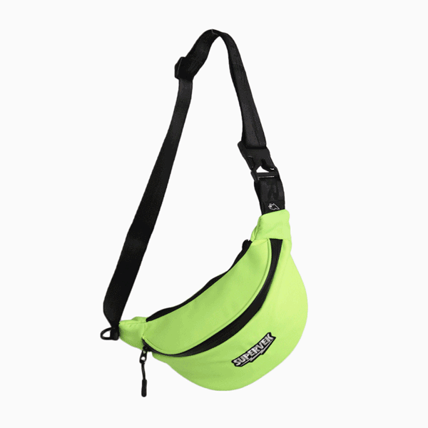 Supervek Crossbody Slinger - Vetric Lime - Urban Functional Fanny Hip Bag for Everyday Essentials - 360 gif