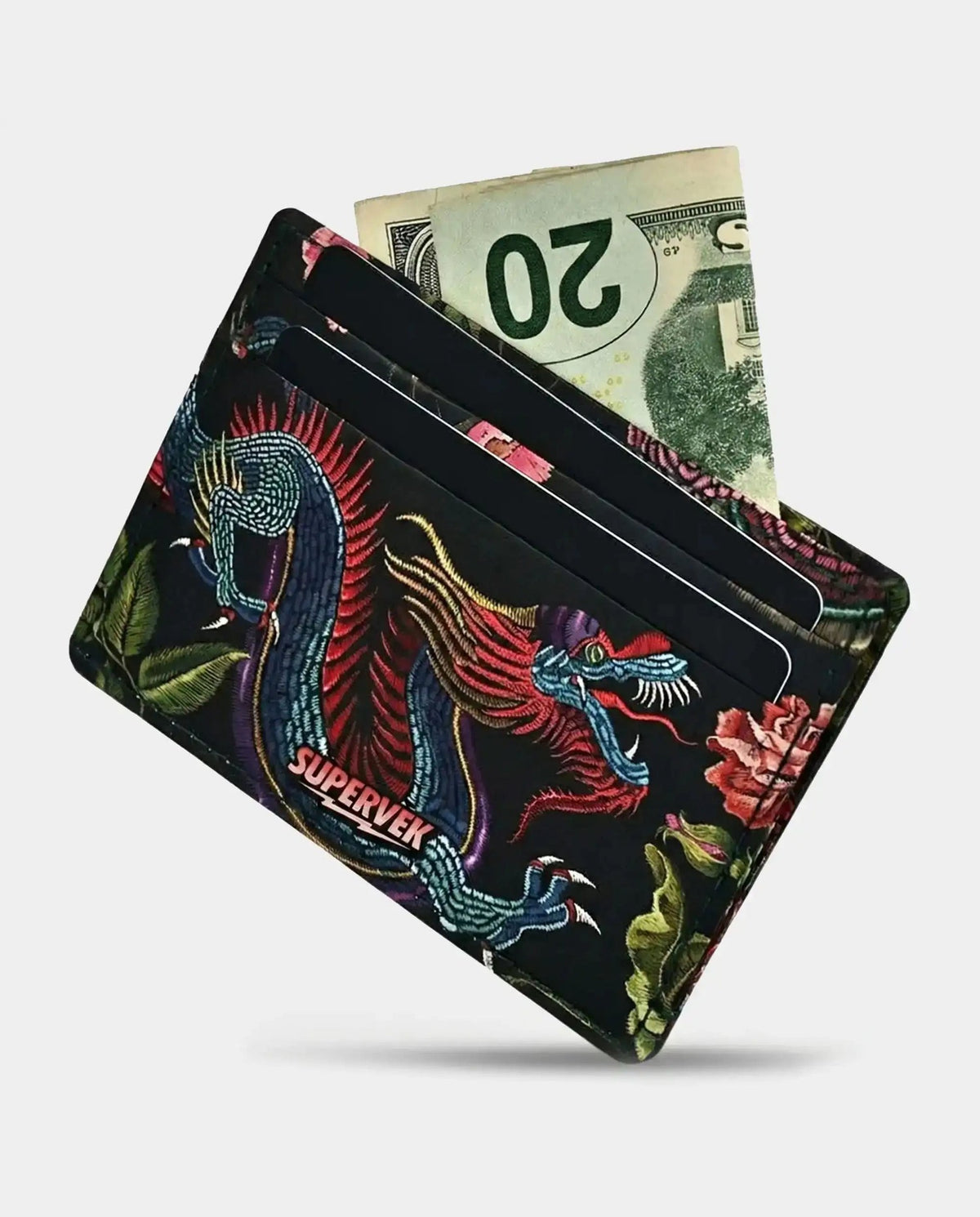 Dragon Card Holder – Supervek Tyvek wallet, front view