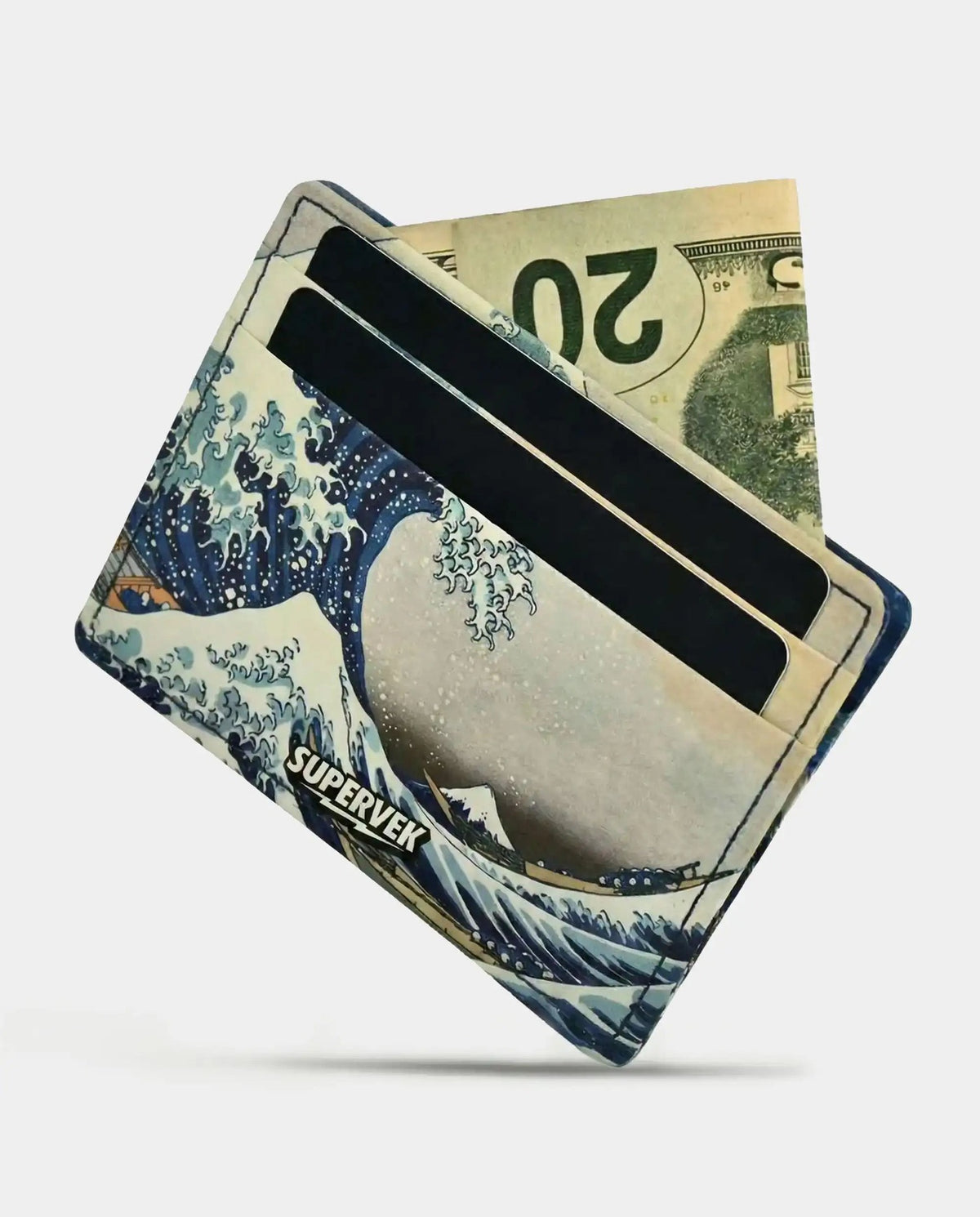 Great Wave Card Holder – Supervek Tyvek wallet, front view