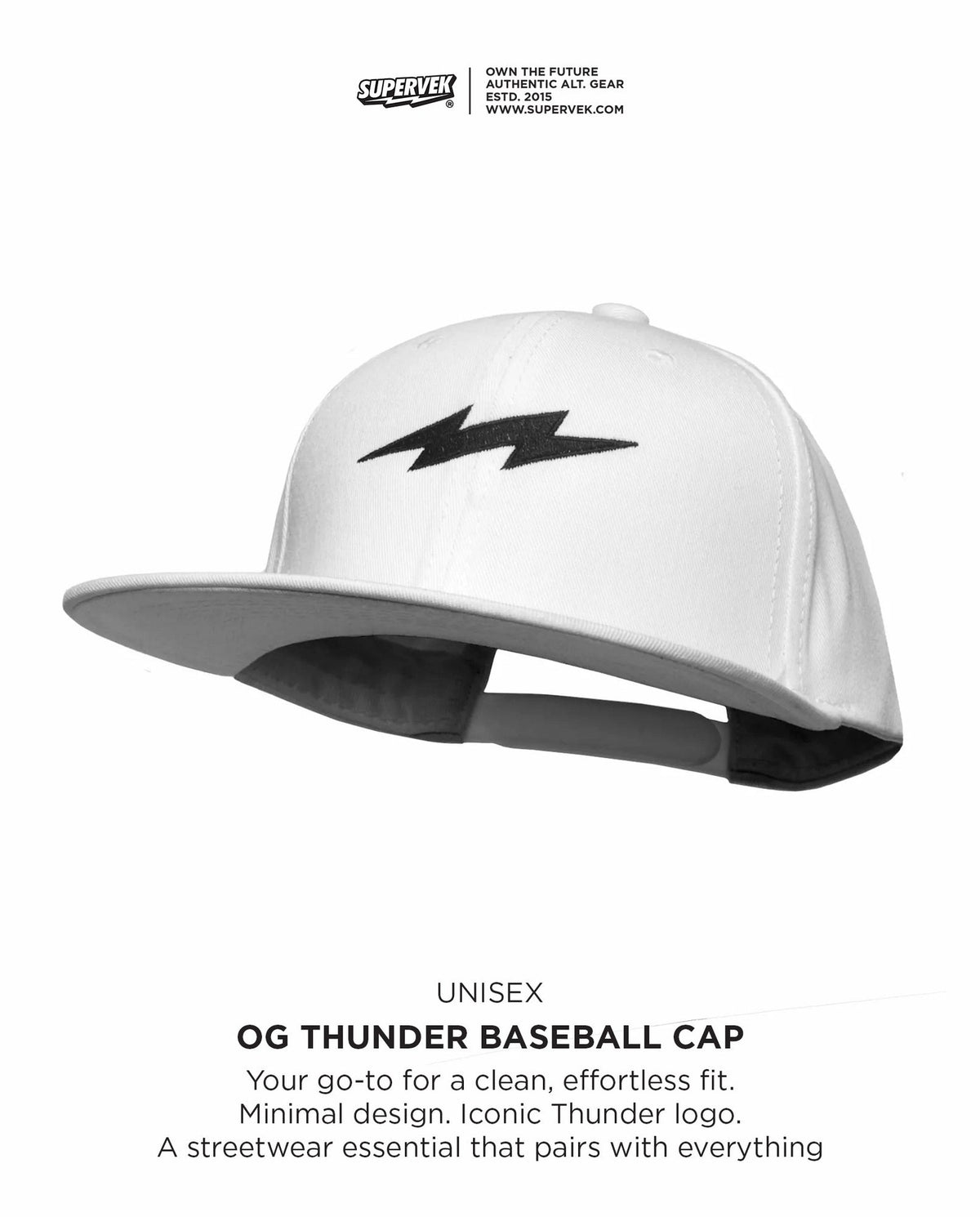 OG Thunder SnapBack - White – Supervek cap, view 3