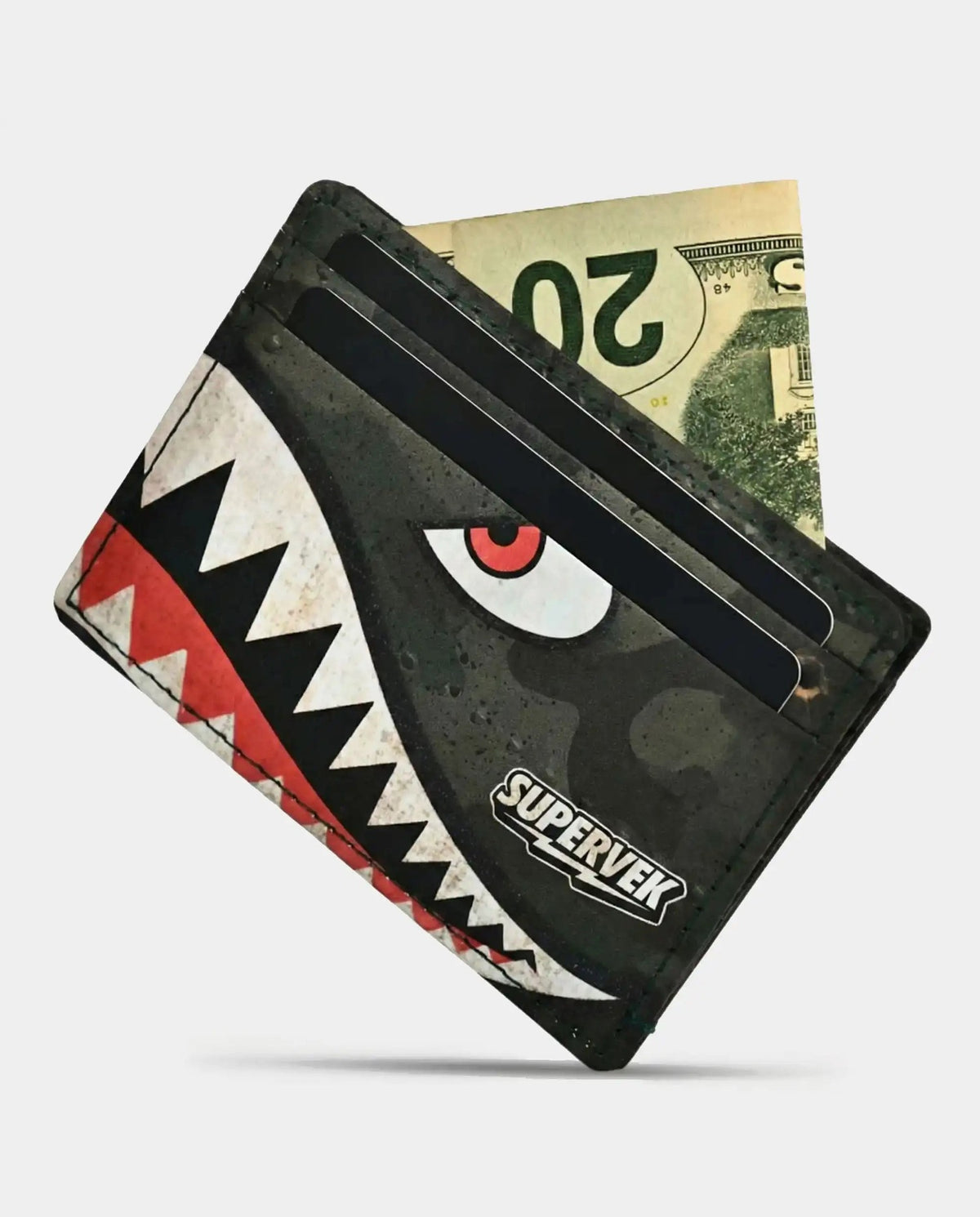 Shark Card Holder – Supervek Tyvek wallet, front view