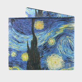 Supervek Tyvek Wallet - Van Gogh Starry Night - Minimalist Card Holder for Men Women - Vegan Recyclable - Thin