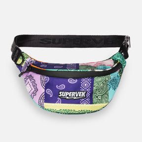 Supervek Crossbody Slinger - Patchwork Bandana - Urban Functional Fanny Hip Bag for Everyday Essentials