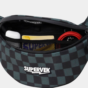 Supervek Crossbody Slinger - Check Noise - Urban Functional Fanny Hip Bag for Everyday Essentials - Inside 