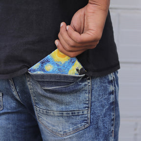 Supervek Tyvek Wallet - Van Gogh Starry Night - Minimalist Card Holder for Men Women - Vegan Recyclable - Lifestyle