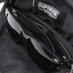 Supervek Crossbody Slinger - Carbon Black - Urban Functional Fanny Hip Bag for Everyday Essentials - Sunglass holder